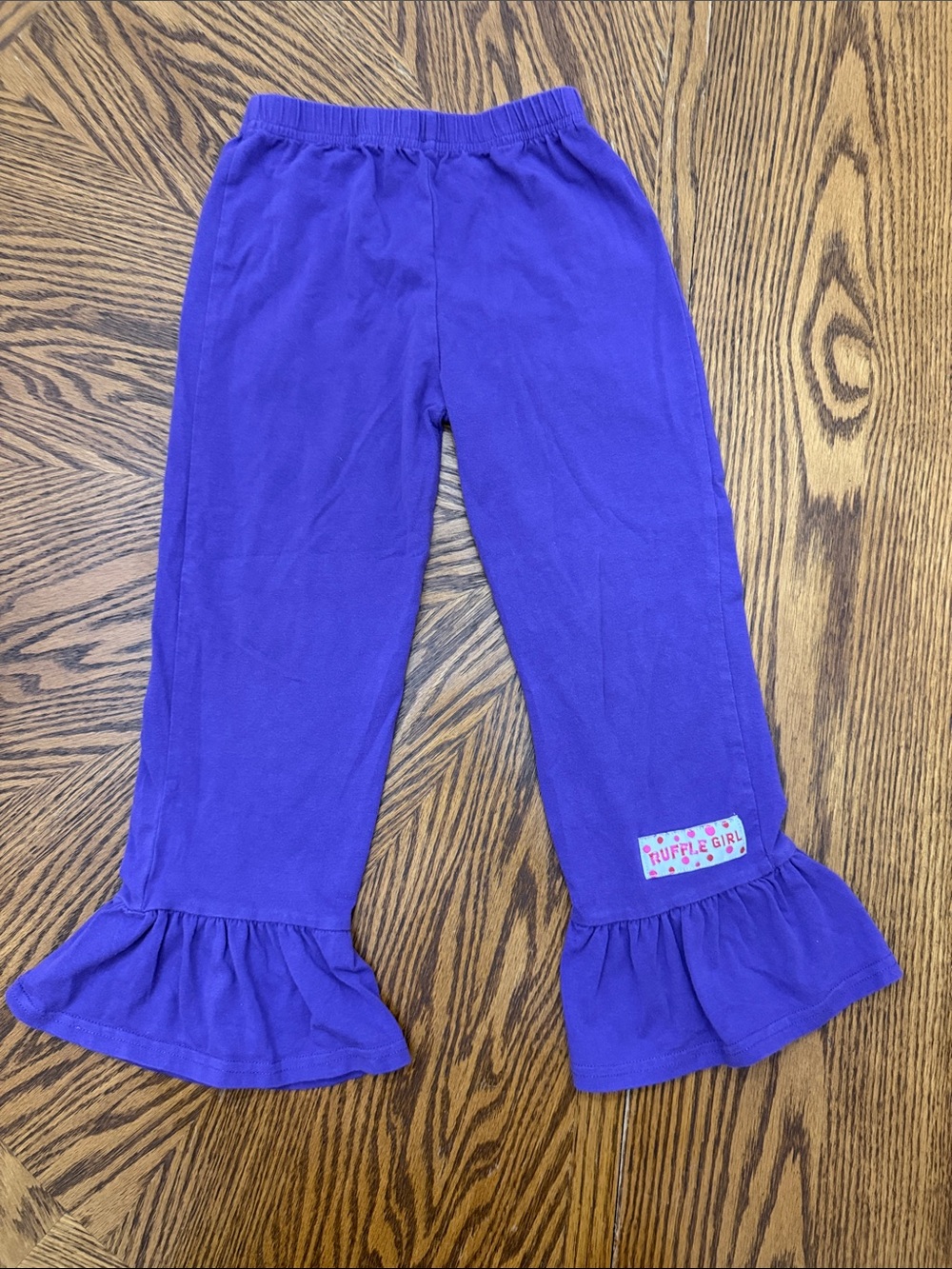 Ruffle Girl Purple Ruffle Hem Kids Leggings Sz 6